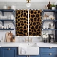 thumbnail image 2 of Leopard Kitchen Curtains 63 Inch Length, Brown Vintage Leopard Print Grommet Top Bedroom Living Room Curtains, Light Filtering Cafe Curtain Drapes 2 Panels Set 84''x63'', 2 of 9