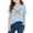 Blue, variant on Back to School Teen Clothes Cute School Uniform Top Solid Color Crew Neck Shirts Cute Short Sleeve Blouse Age 3-10 Years