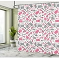 thumbnail image 5 of Ambesonne Feminine Shower Curtain, Lipstick Purse Powder Dots, 69"Wx70"L, Purpleblue Pink, 5 of 5