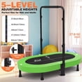 thumbnail image 2 of Foldable Trampoline, Mini Rebounder Trampoline with Adjustable Handle, Exercise Trampoline, Parent-Child Kids Twins Trampoline Max Load 220lbs, 2 of 6
