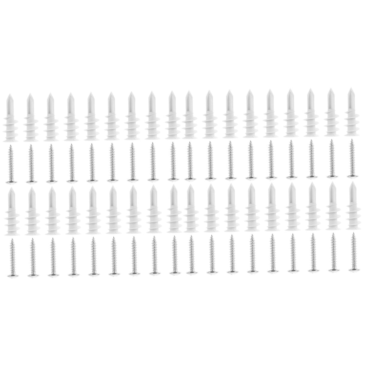Hemoton 100 Sets Self Drilling Drywall Anchors Plasterboard Tapping Anchors with Screws
