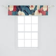 thumbnail image 2 of Floral Window Valance, Hibiscus Flower Tropical Leaves Jungle Hawaiian Art Bohemian Aloha, Curtain Valance for Kitchen Bedroom with Rod Pocket, 54" X 18", Cadet Blue Cream and Ruby, by Ambesonne, 2 of 2