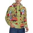 thumbnail image 2 of Salouo Cartoon Fire Truck Pattern Men's Fall Hoodie Sweatshirt,Sport Hoodie with Pockets for Men Pullover Casual Hooded Sweatshirt-Large, 2 of 7