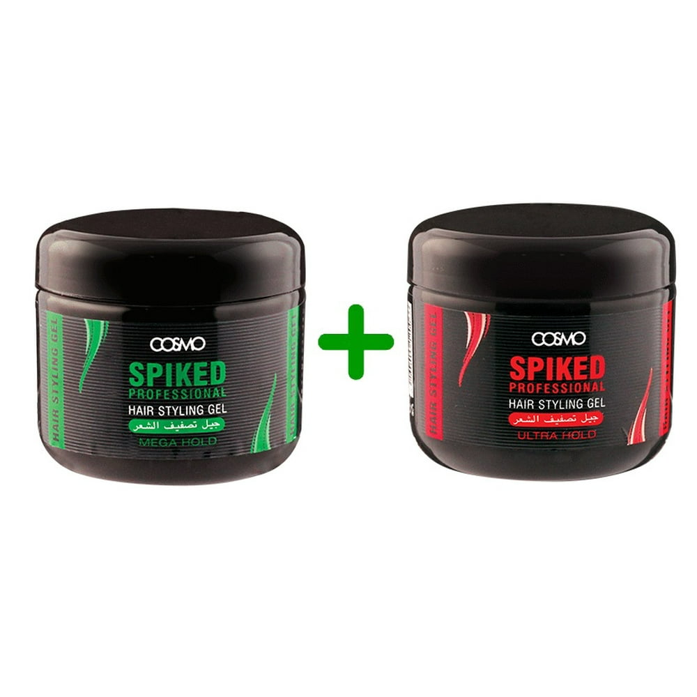 Pack of 2 Spiked Professional Hair Styling Gel Ultra Hold + Mega Hold 38.9 Fl.Oz.