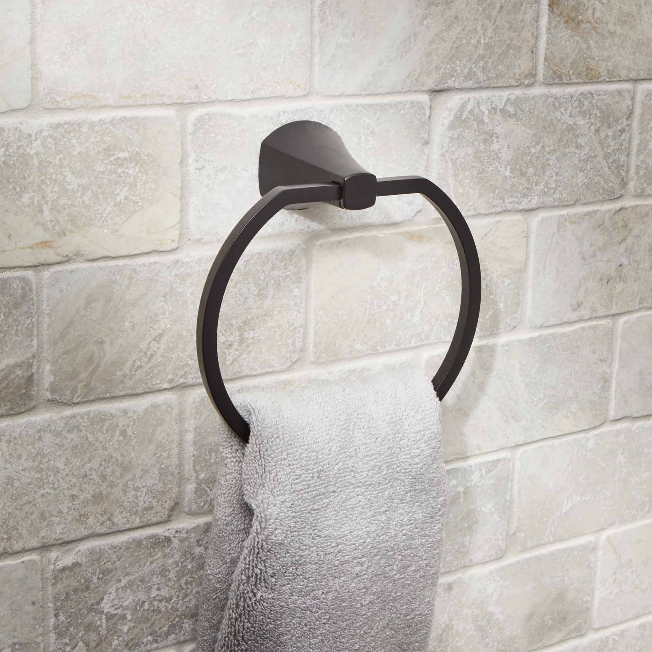 Better Homes & Gardens Simple Flare Wall Mount Towel Ring, Matte Black