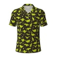thumbnail image 2 of Daiia Cute Dinosaurs (2) Pattern Men’s Polo Shirts,Solid Deck Shirt,Classic Fit, Breathable Cotton Polo for Casual and Sport Wear-, 2 of 7