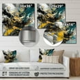 thumbnail image 4 of Designart "Vibrant Swirls Yellow and Turquoise I" Modern Geometric Metal Art Living Room, 4 of 5