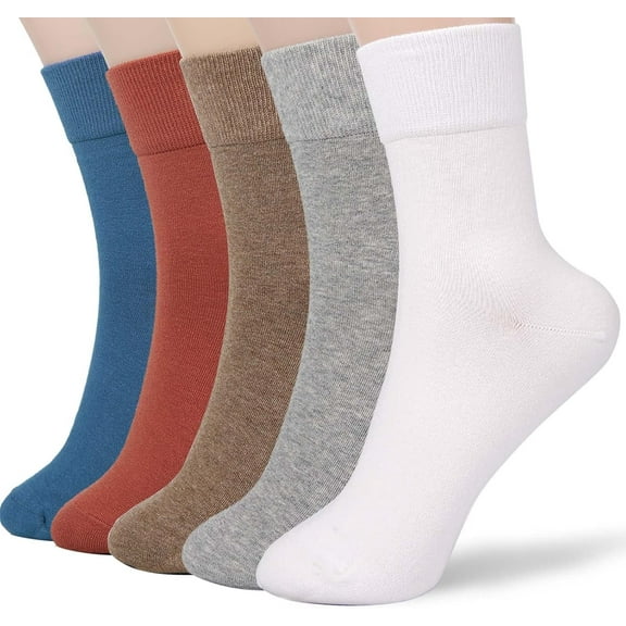 Women Thin Cotton Socks, Soft Cotton Bootie Socks Women Above Ankle Crew Socks 5-10 Pairs