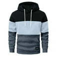 thumbnail image 2 of CFLVAEK Color Block Graphic Hoodies for Men Casual Long Sleeve Big and Tall Pullover Tops Drawstring Hooded Sweatshirts with Pockets Gray XL, 2 of 7