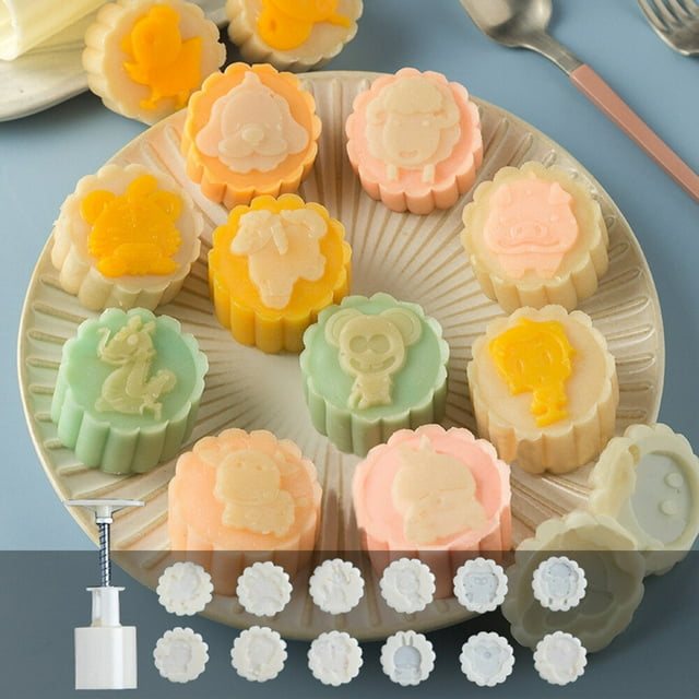 Molde para Pasteles de Luna DIY - 50g, 63g, 125g - Ideal para Hacer Postres, Chocolates y Galletas - Material ABS de Grado Alimenticio - Fácil de Usar y Limpiar - Incluye Varios Diseños - Tamaño