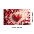 thumbnail image 1 of Valentine's Day Heart Love Backdrop Banner Romantic Flower Design Wedding Photo Props Party Decorations Background Event Display, 1 of 4