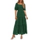 thumbnail image 1 of Vestido midi PRETTYGARDEN para mujer, verano 2025, floral, verde oscuro, 1 of 7