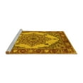 thumbnail image 2 of Ahgly Company Machine Washable Indoor Round Oriental Yellow Industrial Area Rugs, 6' Round, 2 of 4