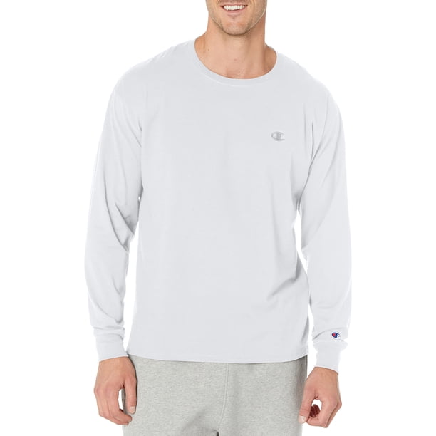 Remera Champion Clásica de Jersey para Hombre Manga Larga Blanca Talle M