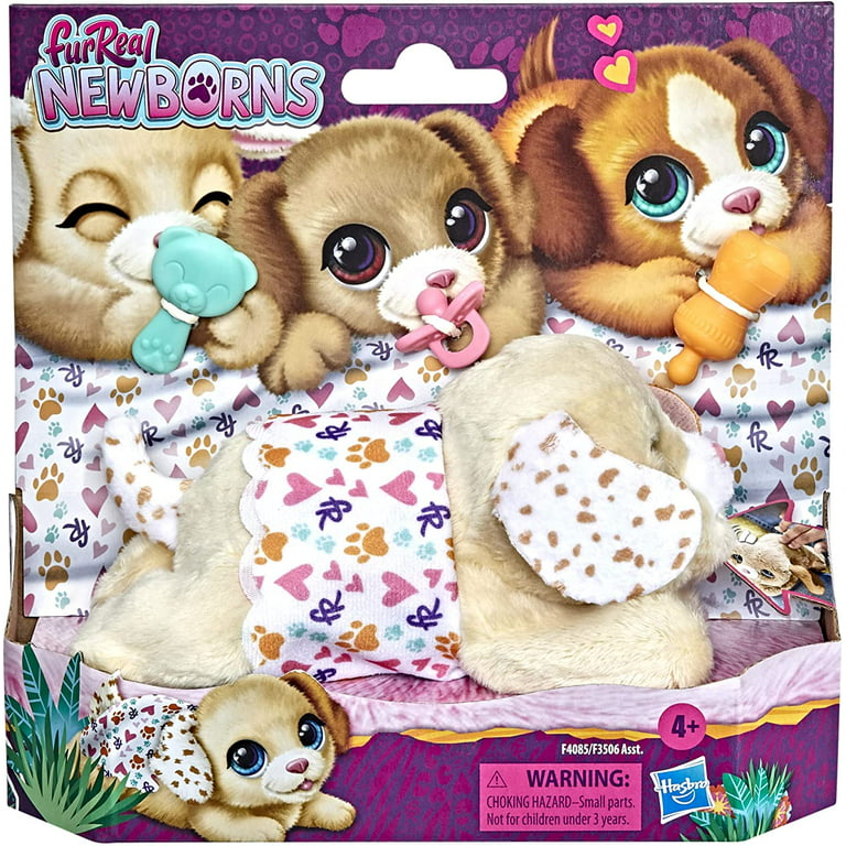 furReal Hasbro Newborns Puppy Interactive Animatronic Plush Toy: Electronic  Pet with Sound Effects and Closing Eyes,for Kids Ages 4 and up