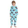thumbnail image 2 of Whales Pattern One Piece Pajamas Soft Jumpsuit Cozy Sleep and Play Romper Zipper and Pockets 9Y-11Y, 2 of 7