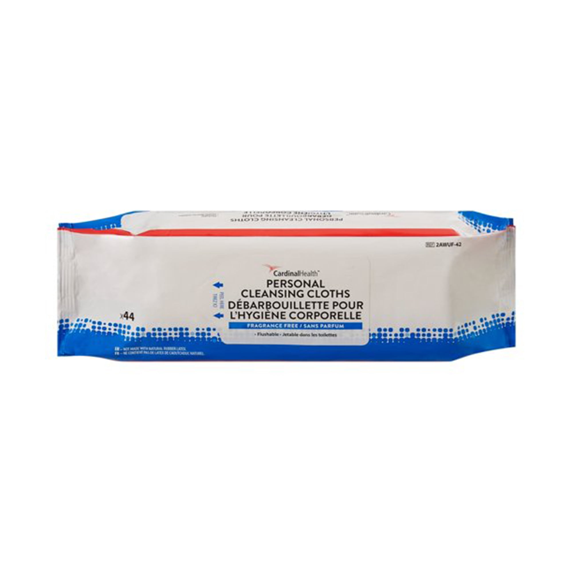 Cardinal Health Flushable Wipes, Unscented Personal Cleansing Cloths - 9 in x 13 in, 44 Wipes, 12 Packs, 528 Total
