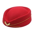 thumbnail image 2 of Delayuji Woolly Nylon Pillbox Hat Adjustable Classic Hostess Flight Attendant Elegant Plain Costume Caps Women, 2 of 5
