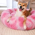 thumbnail image 5 of Exclusivo Mezcla Calming Donut Pet Bed for Medium Dogs 24", Anti-Anxiety Plush Cozy Warming Dog Bed, Gradient Pink, 5 of 7