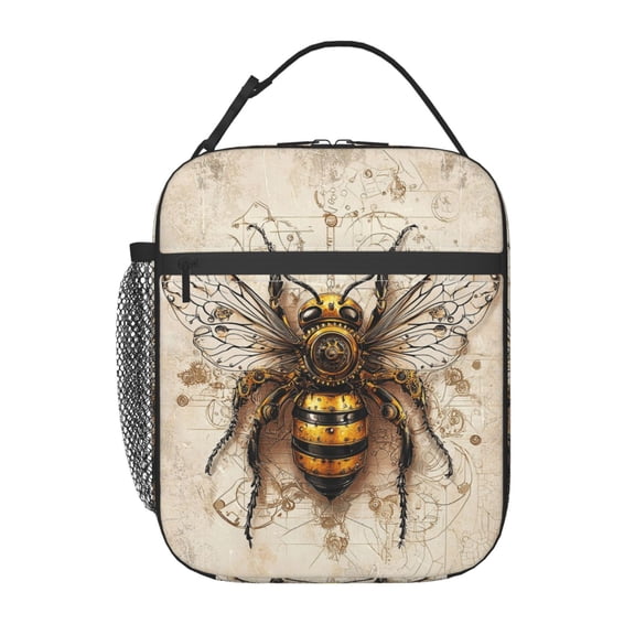 Bee Lunch Box Reusable Portable Lunch Bag Tote Bag for Work Picnic Hiking