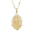 thumbnail image 1 of Collar con colgante de la Virgen María con diamantes de imitación de cristal, accesorio vintage dorado, regalo de fiesta para mujer, 1 of 1