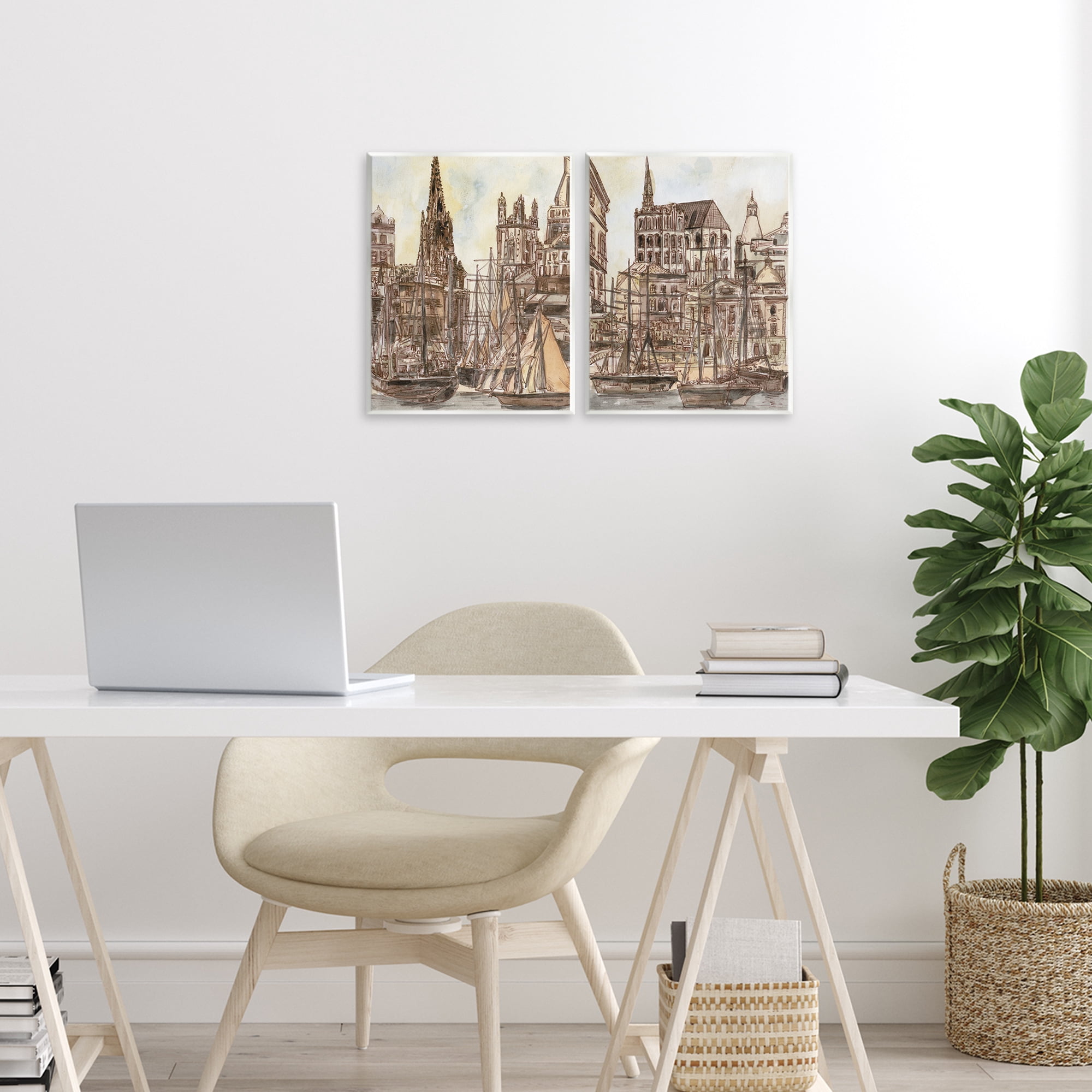 Stupell Industries Salted Remnants Pier 2 Piece Wall Plaque Art Set, design by Melissa Wang