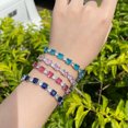 thumbnail image 3 of Dainty Red CZ Square Round Tennis Chain Bracelet for Women Fashion Brand Jewelry, 3 of 9