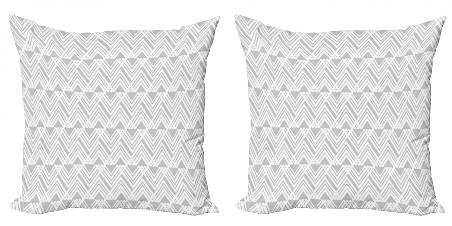 Geometric Throw Pillow Cushion Cover Pack of 2, Neutral Triangles and