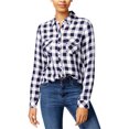 thumbnail image 1 of Camisa con Botones Maison Jules Estampado de Cuadros Azul Grande, 1 of 1