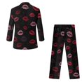 thumbnail image 2 of Whosucclay One Button Boys Suit for Ring Bearer Prom, Polyester Elastic Waist Single Button Boys Suit Set, Red Lip Print, 2 of 10