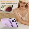 thumbnail image 2 of MYKOMI Phone Case for Samsung Galaxy A12/M12 Wallet Cell Cover with HD Screen Protector and Crossbody Strap Ring Stand RFID Credit Card Holder A 12 5G A-12 S12 12A 4G Women Girls Purple, 2 of 7