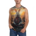 thumbnail image 1 of Fotbe Flower Meditating Rabbit Men's Camiseta sin Mangas Estampada para Hombres, Playera Casual para Gimnasio, Entrenamiento, Playa-Small, 1 of 7