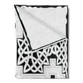 thumbnail image 2 of Celtic Soft Flannel Fleece Blanket, Celtic Knot Composition with Prehistoric Geometric Forms in an Intricate Design, Cozy Plush for Indoor and Outdoor Use, 50" x 60", White and Black, by Ambesonne, 2 of 5