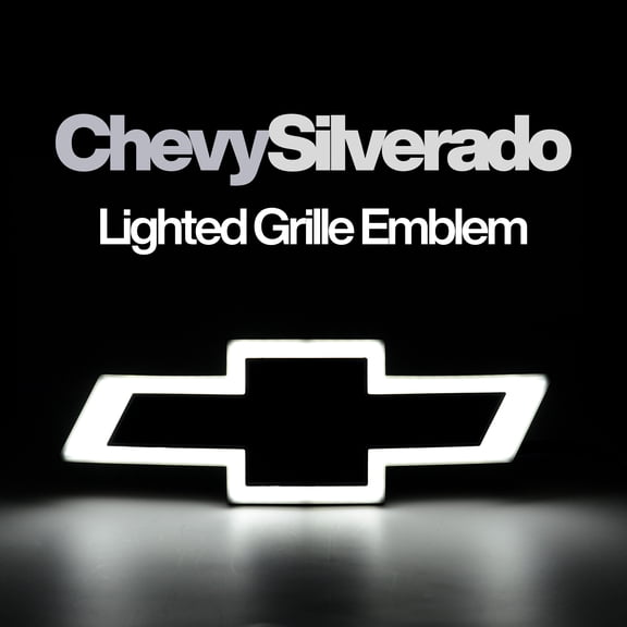 AUTOGEM 2016–2018 Chevy Silverado 1500 LED Lighted Front Grille Emblem Black Finish