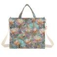 thumbnail image 7 of FORMRS Womens Corduroy Tote Bag Crossbody Shoulder Purse Handbag with Detachable Strap, Colorful Water Lilies Pattern, 7 of 7