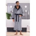 thumbnail image 3 of GFDYREE Men's Warm Fleece Robe with Hood, Plaid Big and Tall Bathrobe, 3 of 7
