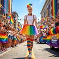 thumbnail image 6 of Forfamy 6 Pcs Rainbow Accessories Set Rainbow Costume for Women Pride Skirt Rainbow Tutu Skirt Headband Socks LGBTQ Gay Pride Accessories Rainbow Outfits, 6 of 6