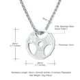 thumbnail image 4 of U7 Stainless Steel Men Pendant Necklace Fitness Dumbbell Silver Weight Plate Mens Chain Pendant Jewelry Birthday Gift for Son, 4 of 7