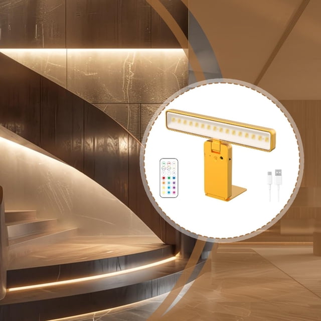twisto Picture Light for Wall Rechargeable Cordless Remote Control LED Adjustable Angle Dimmable Sconce Lighting for Art Display Suitable for Artwork Painting Gallery Frame Living Room gold