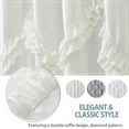 thumbnail image 3 of 1 Piece Farmhouse Double Ruffle Fabric Ivory Shower Curtain for Bathroom - 72" x 72" - Diamond Pattern - Textured & Shabby Chic Style - 12 Buttonholes - Easy to Install - Machine Washable(Lotta), 3 of 5