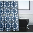 thumbnail image 3 of Simply Daisy 70" W x 73" H Beach Tile Geometric Print Polyester Shower Curtain, Navy, 3 of 3
