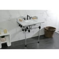 thumbnail image 4 of Kingston Brass LMS3030MASQ0 Pemberton 30" Carrara Marble Console Sink with Acrylic Legs (8-Inch, 3-Hole), Carrara Marble White/Matte Black, 4 of 8