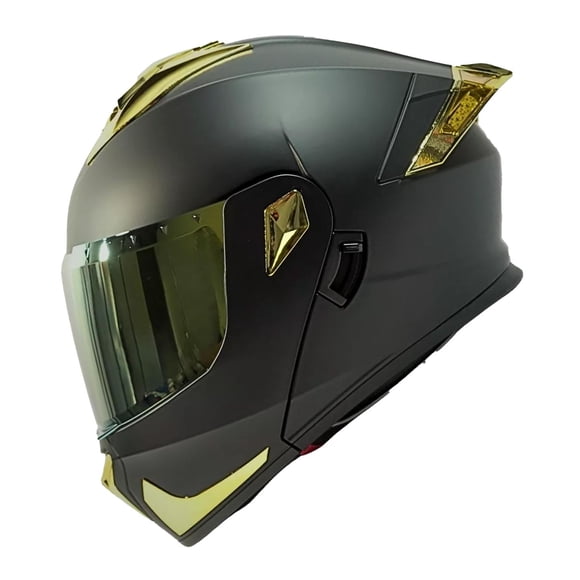 Casco Para Motociclista Sayto 2W Mate Fury Abatible Gafas Con Led Certificado Talla XL