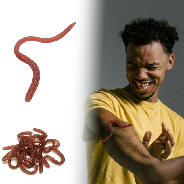 Realistic TPR Rubber Earthworm Toy 18cm Long Soft Plastic Simulation Worm For Pranks Fishing Or Educational Use
