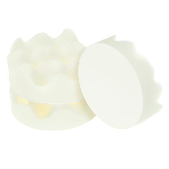 Uxcell 3pcs Buffing Sponge Pads 3" Polishing Wheel Waffle Finishing Grip Pad Car Buffer Polisher with Hook and Loop Back for Car Detailing Polishing Waxing, White