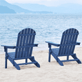thumbnail image 2 of Yaheetech 2-piece Folding Adirondack Chair,Blue, 2 of 9