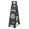 Rubbermaid Commercial Executive 4-Sided Multi-Lingual Caution Sign, Black/White, 11 9/10 x 38 -RCP1867509