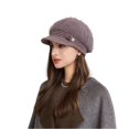 thumbnail image 2 of Fall Winter Hats for Women with Brim Knitted Cap Visor Stylish Chunky,One Size, 2 of 4