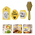 thumbnail image 3 of POINTERTECK Sign Decor Honey Wooden Kitchen Happy Tray Tiered Decorations Wood Rustic Farmhouse Comb Table Classroom Box Hanging, 3 of 6