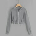 thumbnail image 2 of Dezsed Lightweight Zip Up Hoodies for Women Hooded Sweatshirts Long Sleeve Thin Jacket with Zipper Gray XL, 2 of 5